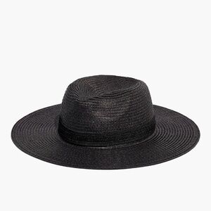 NWOT Madewell Packable Straw Hat in True Black (Size S-M)